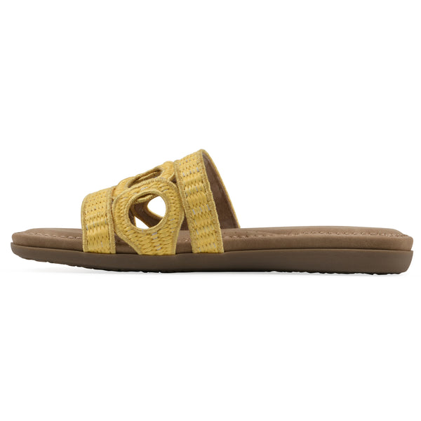 Summit By White Mountain Fraly Sandal - Yellow Raffia