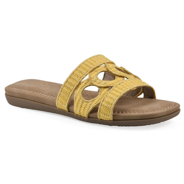summit by white mountain Fraly Sandal - Yellow Raffia