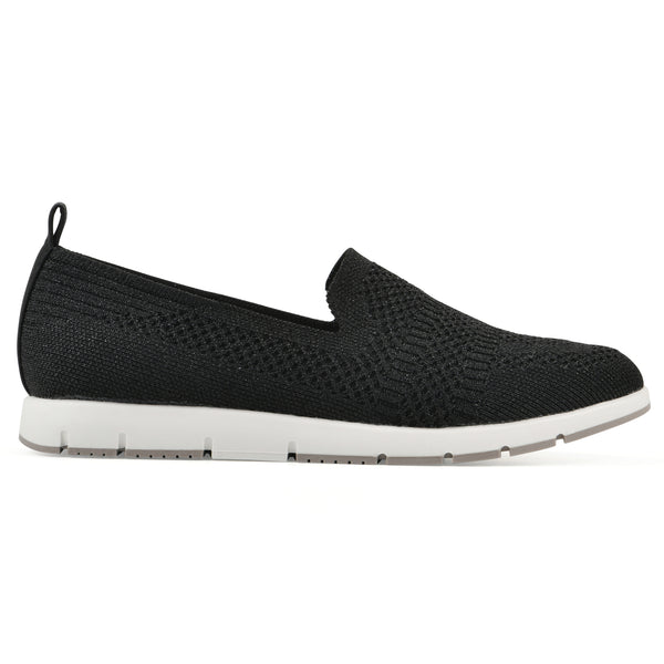 Summit By White Mountain Garren Knit Sneaker - Black Glitter Fabric