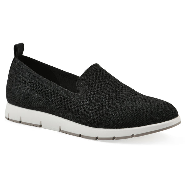 summit by white mountain Garren Knit Sneaker - Black Glitter Fabric
