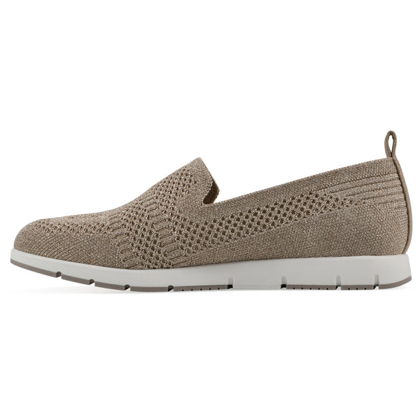 Summit By White Mountain Garren Knit Sneaker - Bronze Glitter Fabric