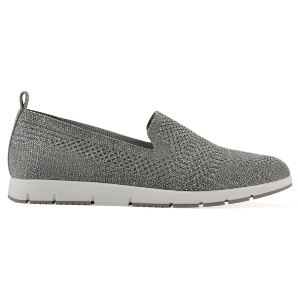 Summit By White Mountain Garren Knit Sneaker - Grey Glitter Fabric