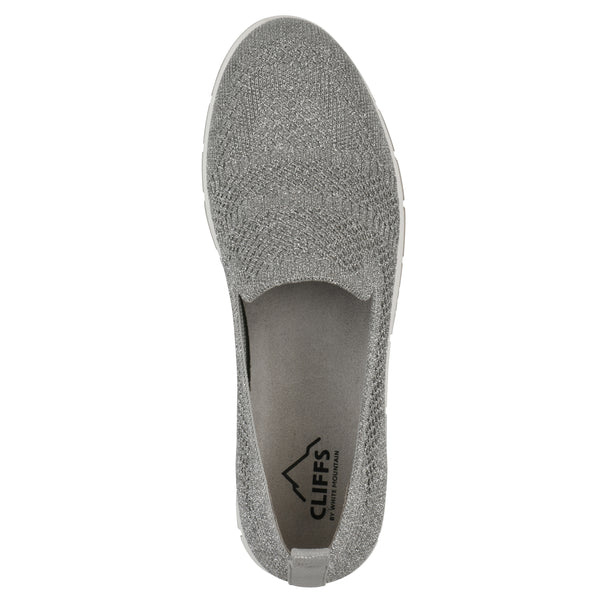 Summit By White Mountain Garren Knit Sneaker - Grey Glitter Fabric