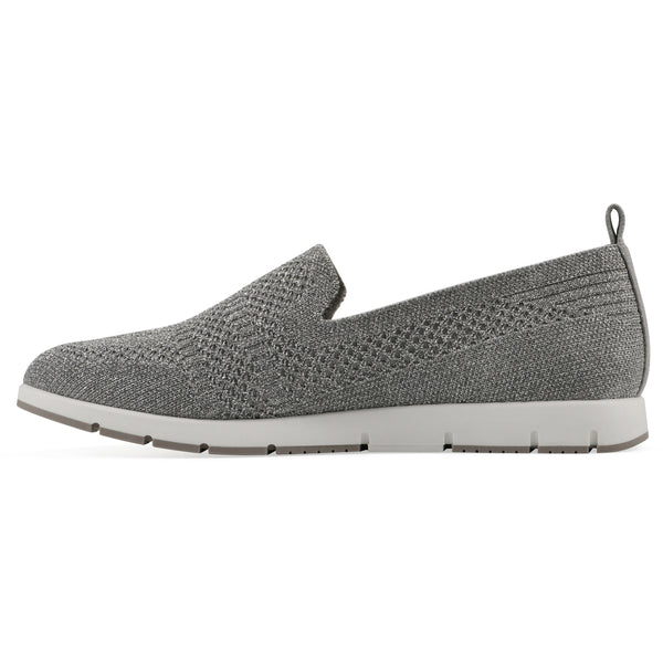 Summit By White Mountain Garren Knit Sneaker - Grey Glitter Fabric
