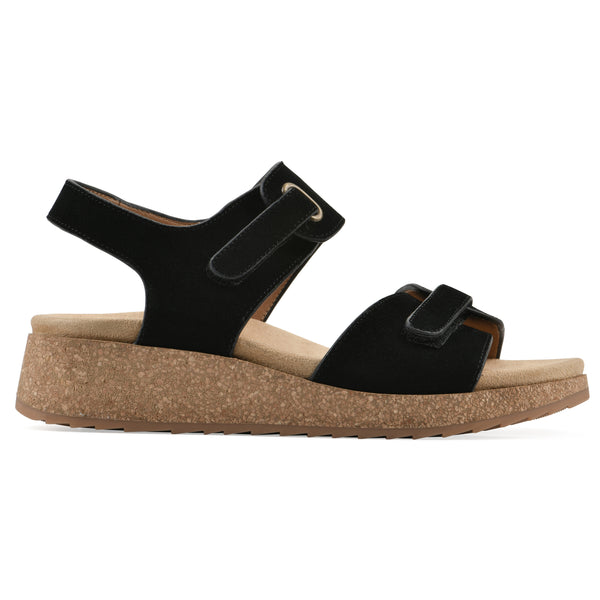 Summit By White Mountain Gelato Wedge Sandal - Black Suede