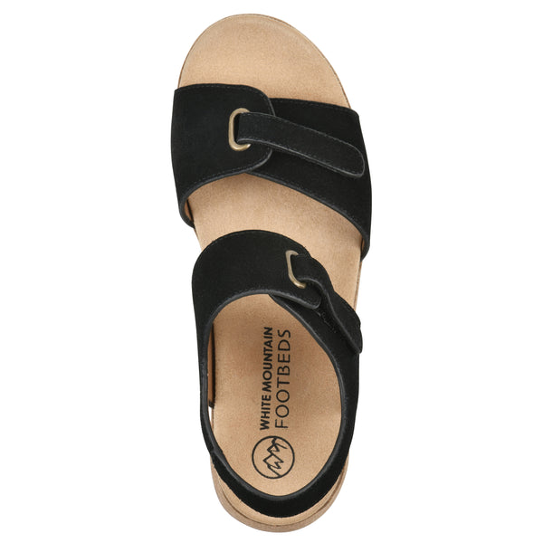 Summit By White Mountain Gelato Wedge Sandal - Black Suede