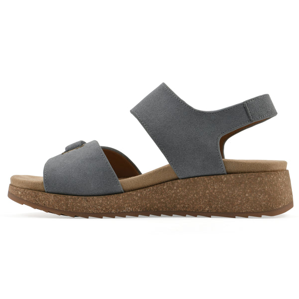 Summit By White Mountain Gelato Wedge Sandal - Blue Raspberry Suede