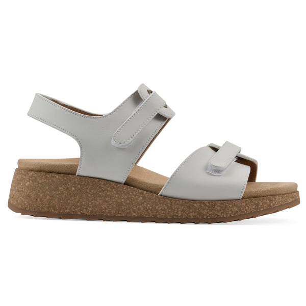 Summit By White Mountain Gelato Wedge Sandal - White Leather