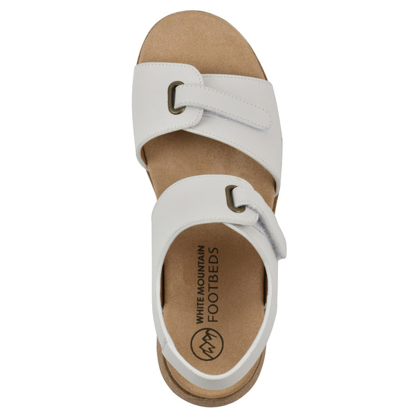 Summit By White Mountain Gelato Wedge Sandal - White Leather