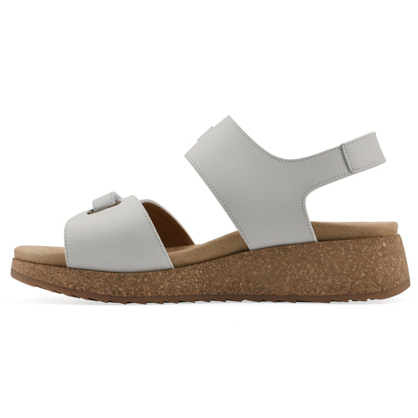 Summit By White Mountain Gelato Wedge Sandal - White Leather