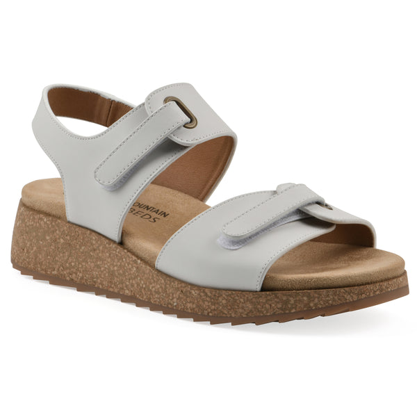 summit by white mountain Gelato Wedge Sandal - White Leather