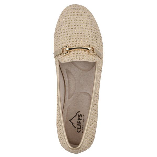 Summit By White Mountain Glowing Loafer - Gold Multi Raffia