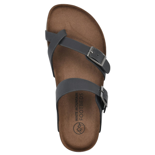 Summit By White Mountain Gracie Footbeds Sandal - Black Leather