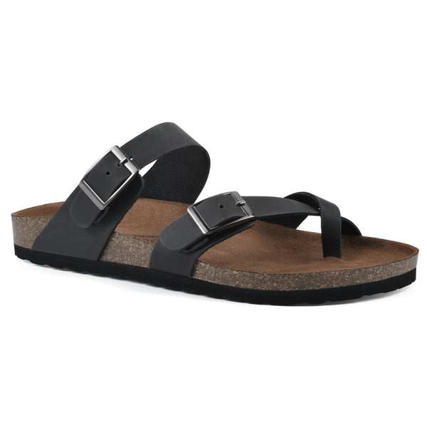 summit by white mountain Gracie Footbeds Sandal - Black Leather