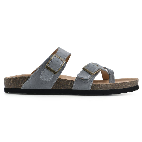 Summit By White Mountain Gracie Footbeds Sandal - Blue Raspberry Suede