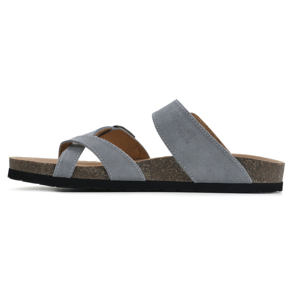 Summit By White Mountain Gracie Footbeds Sandal - Blue Raspberry Suede