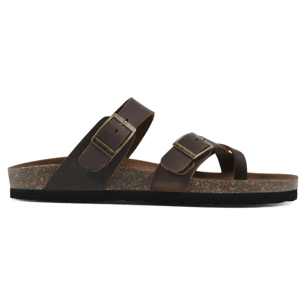 Summit By White Mountain Gracie Footbeds Sandal - Brown Leather