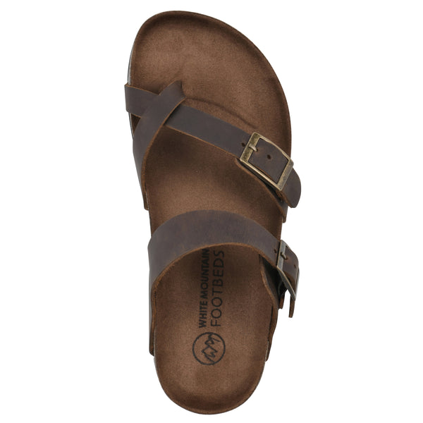 Summit By White Mountain Gracie Footbeds Sandal - Brown Leather