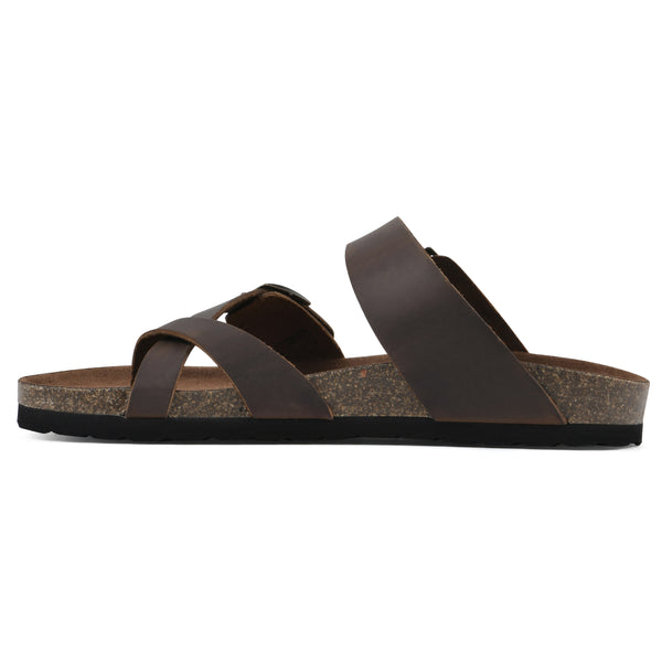 Summit By White Mountain Gracie Footbeds Sandal - Brown Leather