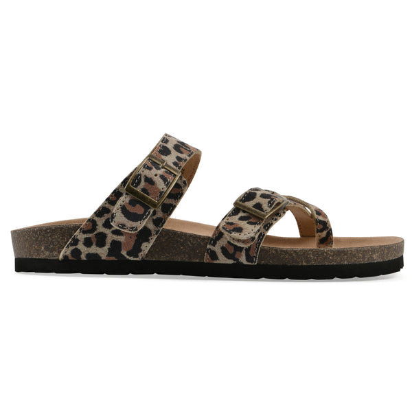 Summit By White Mountain Gracie Footbeds Sandal - Natural Leopard Leather