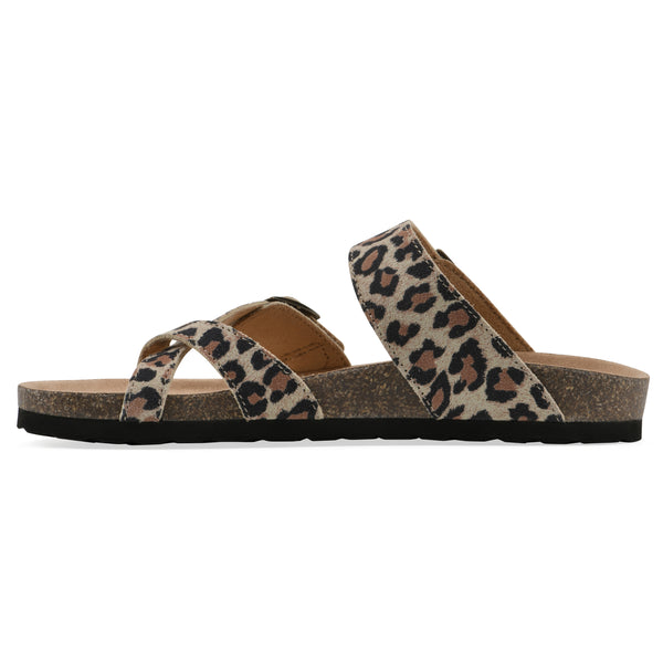 Summit By White Mountain Gracie Footbeds Sandal - Natural Leopard Leather