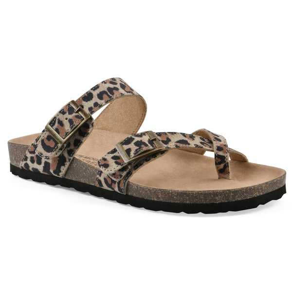summit by white mountain Gracie Footbeds Sandal - Natural Leopard Leather