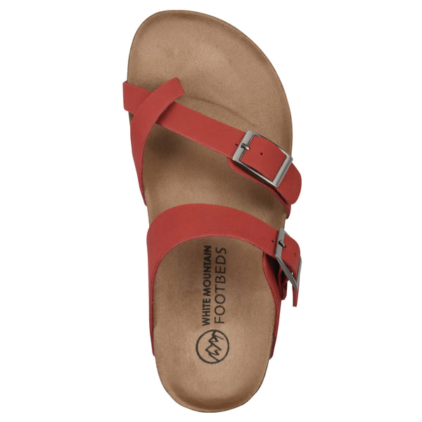 Summit By White Mountain Gracie Footbeds Sandal - Red Leather