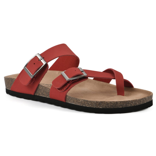 summit by white mountain Gracie Footbeds Sandal - Red Leather
