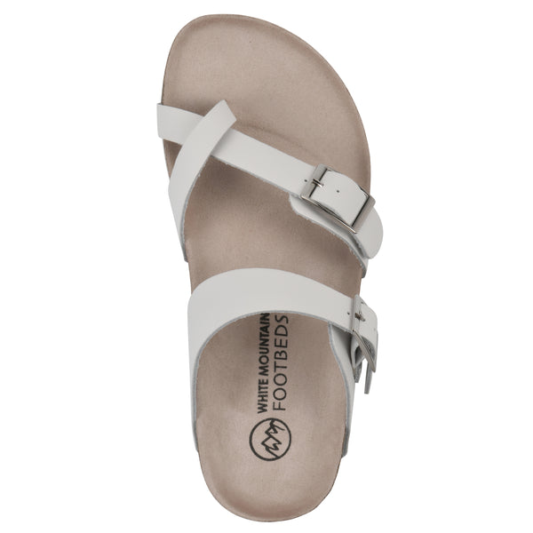 Summit By White Mountain Gracie Footbeds Sandal - White Leather With White Sole