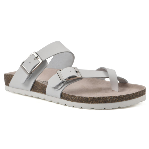summit by white mountain Gracie Footbeds Sandal - White Leather with White Sole