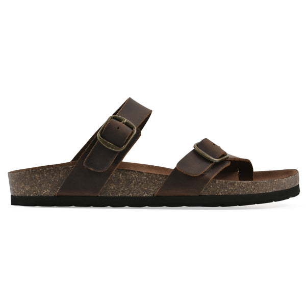 Summit By White Mountain Grams Footbeds Sandal - Brown Leather