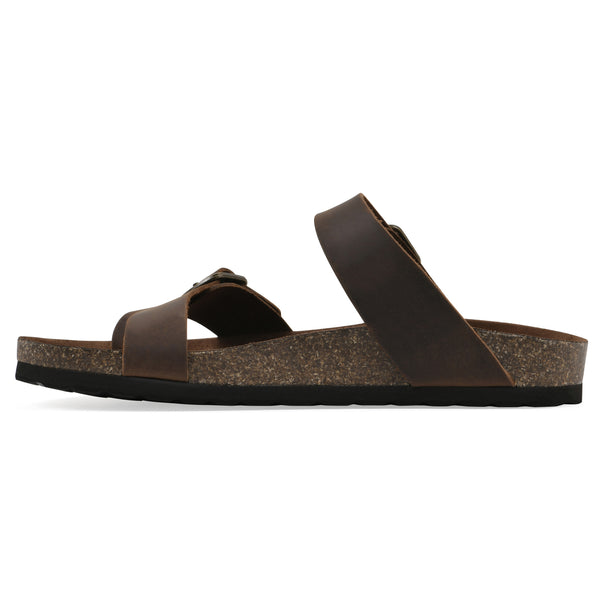 Summit By White Mountain Grams Footbeds Sandal - Brown Leather