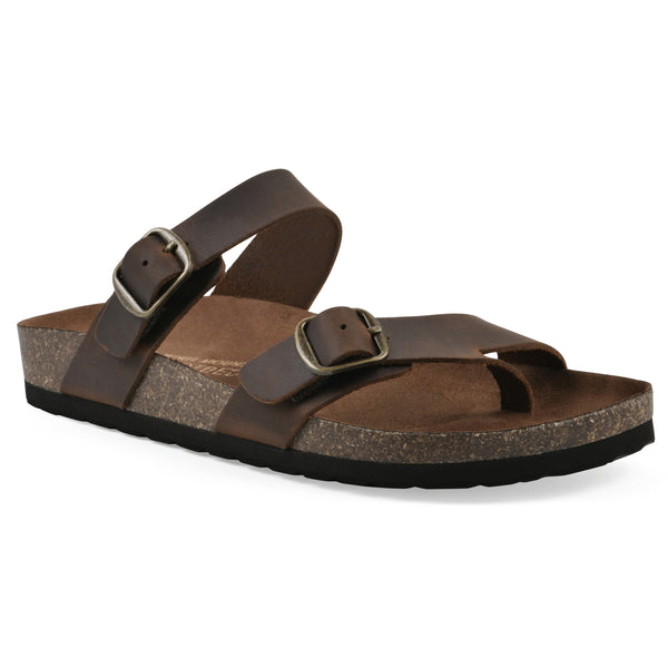 summit by white mountain Grams Footbeds Sandal - Brown Leather