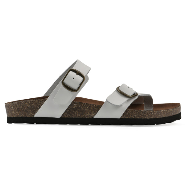 Summit By White Mountain Grams Footbeds Sandal - White Leather