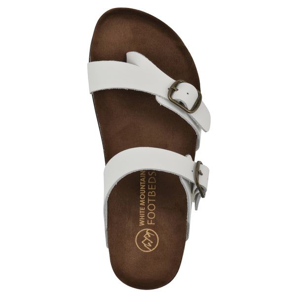 Summit By White Mountain Grams Footbeds Sandal - White Leather