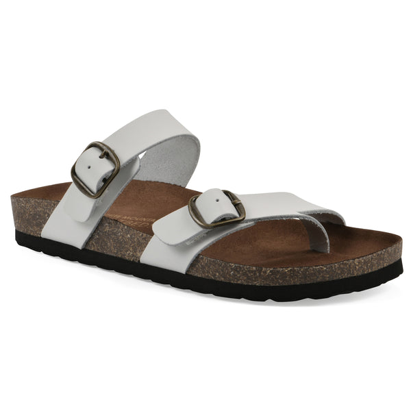 summit by white mountain Grams Footbeds Sandal - White Leather