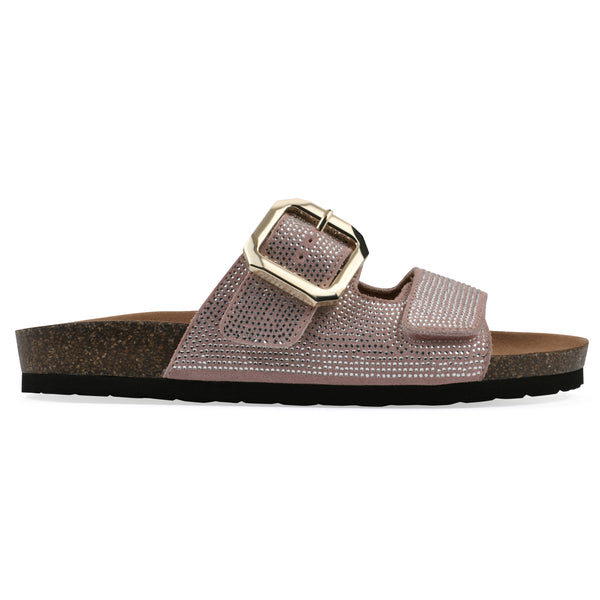 Summit By White Mountain Granitas Footbeds Sandal - Blush Suede