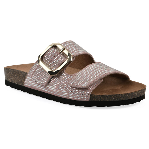 summit by white mountain Granitas Footbeds Sandal - Blush Suede