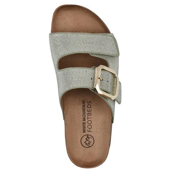 Summit By White Mountain Granitas Footbeds Sandal - Sage Green Suede