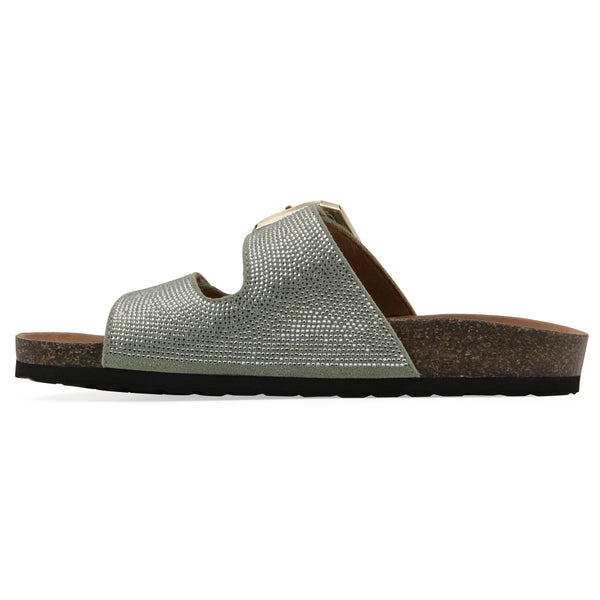 Summit By White Mountain Granitas Footbeds Sandal - Sage Green Suede