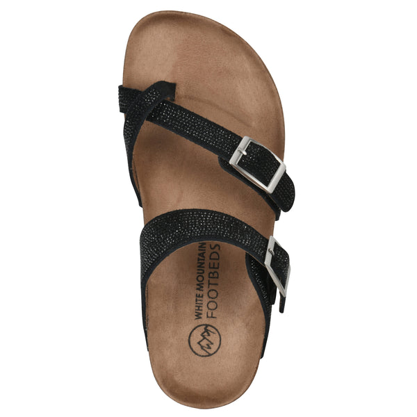 Summit By White Mountain Grays Footbeds Sandal - Black Suede