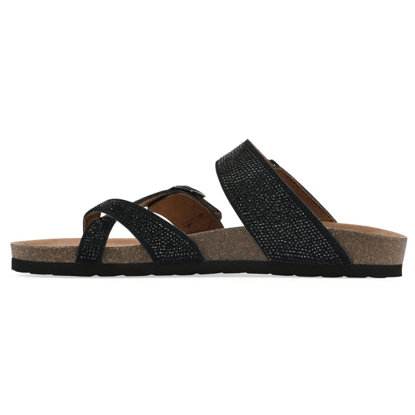 Summit By White Mountain Grays Footbeds Sandal - Black Suede