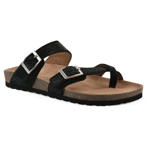 summit by white mountain Grays Footbeds Sandal - Black Suede