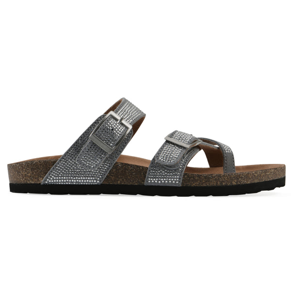 Summit By White Mountain Grays Footbeds Sandal - Blue Raspberry Suede