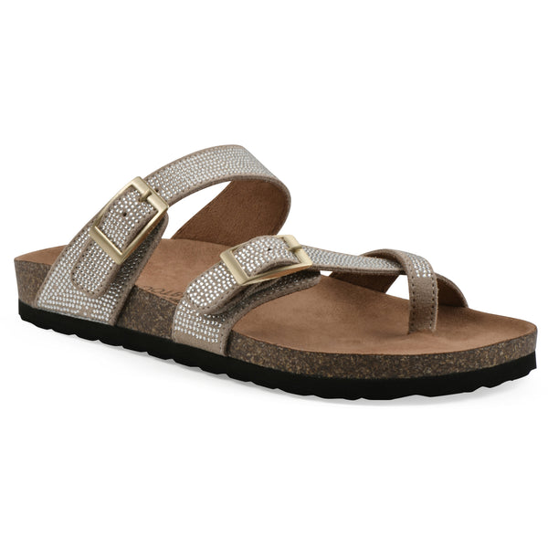 summit by white mountain Grays Footbeds Sandal - Sandal Wood Suede