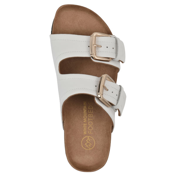 Summit By White Mountain Griffon Footbeds Sandal - White Leather