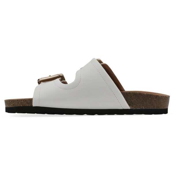 Summit By White Mountain Griffon Footbeds Sandal - White Leather