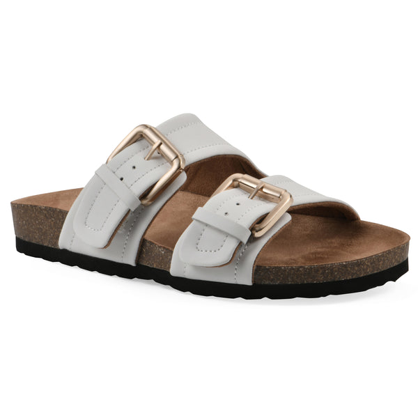 summit by white mountain Griffon Footbeds Sandal - White Leather