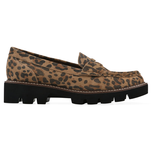 Summit By White Mountain Gunner Loafer - Brown Leopard Suede