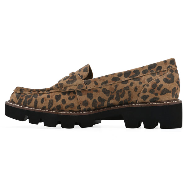 Summit By White Mountain Gunner Loafer - Brown Leopard Suede